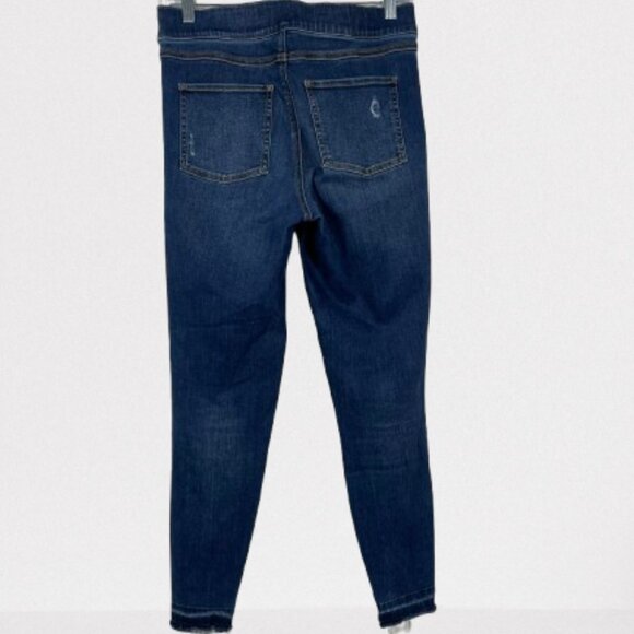 Spanx Distressed Ankle Skinny Jeans Raw Hem Stretchy Denim Shaping Size M - Picture 6 of 10